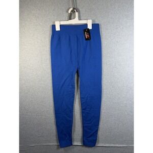 Active Club Leggings Womens 2X/3X Blue Ankle High Rise Knit Stretch Activewear